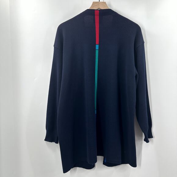 Vintage Kriss Sweden Knit Open Front Oversized Long Cardigan Sweater Size Medium - Picture 2 of 8